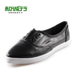 He Chenghang and 2015 spring new leather casual women's shoes shoes with a pedal 0810041