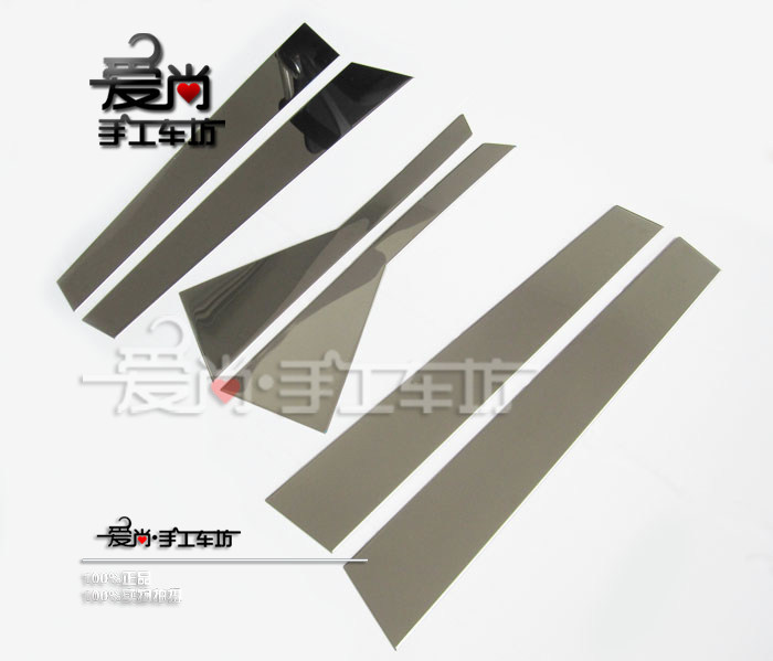 众泰T600不锈钢包边车窗饰条 T600改装专用车窗中柱饰条车身亮条
