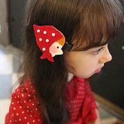 Open music popular in Europe and America children clip decorated baby cute girls hair clips little Red Riding Hood, Pearl tiara