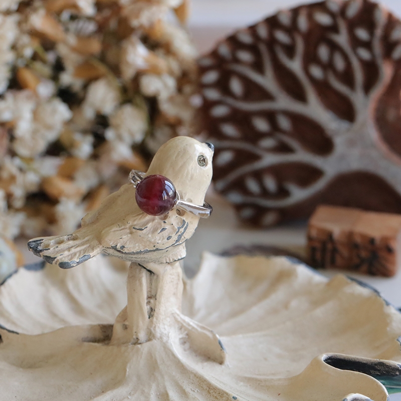 南红玛瑙碧玺饰品绿幽灵戒指