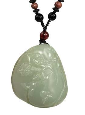 钰达和田玉籽玉挂坠 喜上眉梢挂件 喜鹊梅枝玉吊坠玉项链项坠bsl