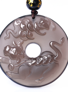 黑曜石平安扣吊坠