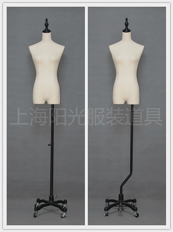 韩版 中码半身女模特 衣模 展示 服装模特架 配铸铁滑轮底座