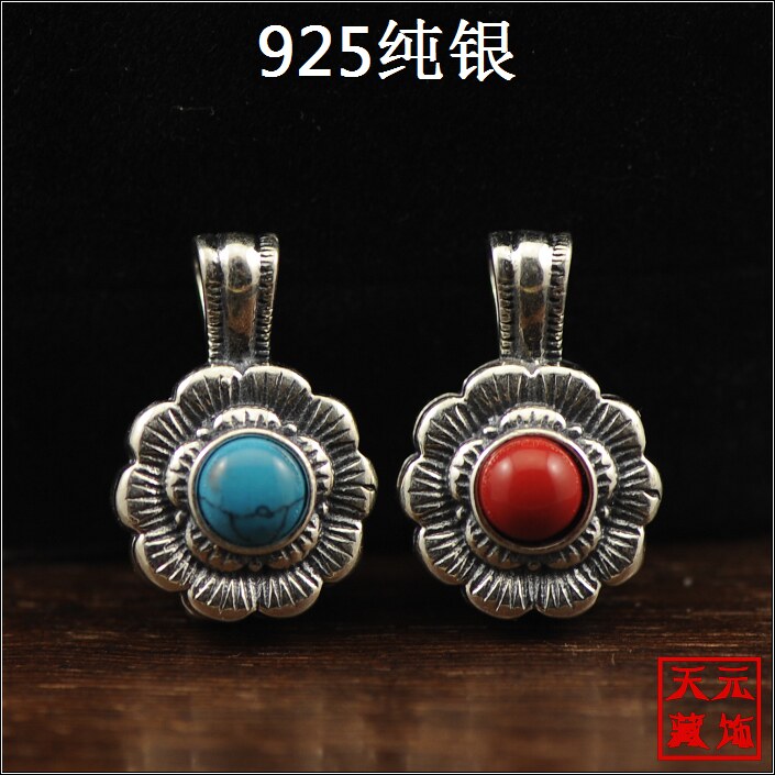 SS12【925纯银】镶嵌做旧款卡子 记数夹 菩提DIY佛珠念珠配件配饰