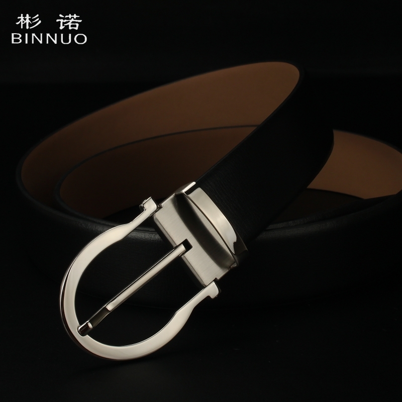 不锈钢男士皮带真皮 牛皮针扣男款腰带裤带 青年软韩版潮 纯休闲