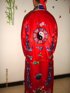新款包邮道士服装道场法器道服法衣道袍太极八卦衣送八卦帽子