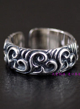 泰国进口银饰复古风格开口戒指