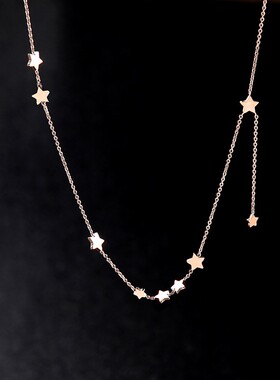 日韩国镀18K玫瑰金简约钛钢项链