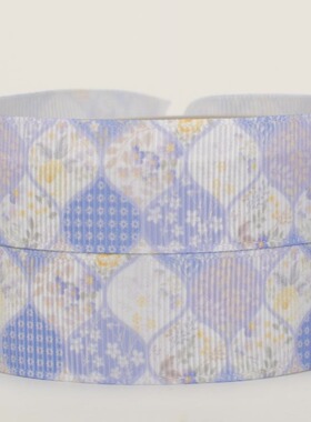 22mm彩色印刷丝带紫色和风卡通螺纹织带DIY发饰   161105-16916