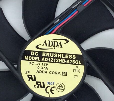 原装ADDA 12025 12cm机箱风扇12v 0.37A AD1212HB-A76GL 3线 测速