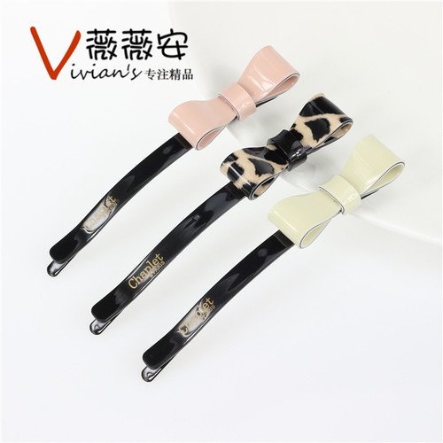 法国佩妮Chaplet正品 简约蝴蝶结边夹钢夹刘海夹发夹发饰一字夹