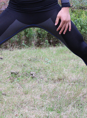 男压缩紧身衣长袖套装 篮球打底衫九分袖 马拉松跑步长裤透气特价