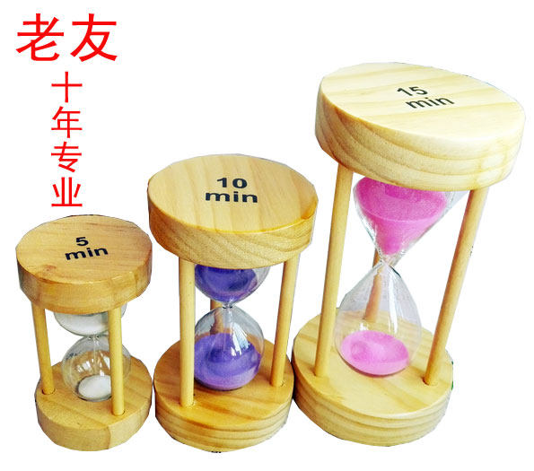 松木沙漏餐厅计时器老友松木摆件