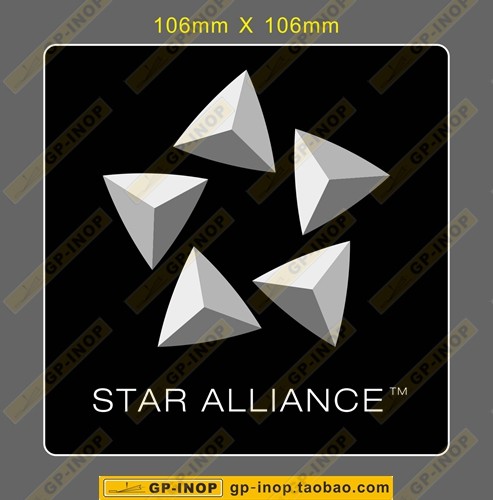 星空联盟大号方形标志个性贴纸异形贴rimowa行李箱贴车贴