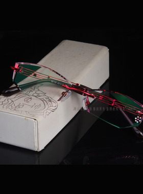 定制无框镶钻钻石切边眼镜架近视眼镜框 女款眼睛58126