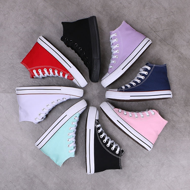 Linger sky classic black Gaobang canvas shoe student Korean Edition Versatile Flat bottom white leisure time Women's Shoesin the Women's Shoes, Canvas shoes  category - from Buy2taobao.com to provide professional Taobao agent buy service
