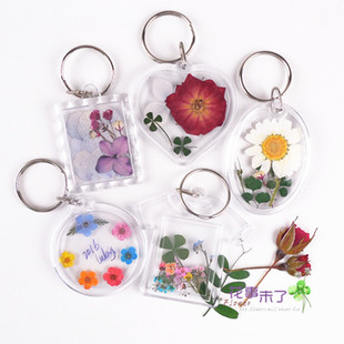 钥匙扣 挂圈 透明亚克力扣 花事未了flower