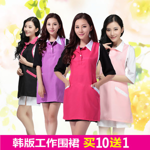 韩版时尚工作围裙 美容师工作服美甲店母婴超市餐厅咖啡店服务员