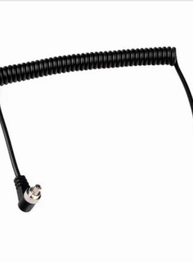 2.5-PC口连闪线 PC-2.5mm影室灯/外拍灯同步线 1米弹簧线带锁紧扭