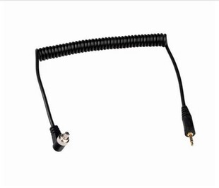 2.5mm影室灯 2.5 PC口连闪线 1米弹簧线带锁紧扭 外拍灯同步线