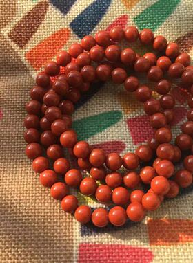 九口南红玛瑙手串108颗柿子红锦红满肉川料南红手串手链 大尺寸
