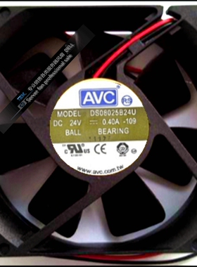 AVC DS08025B24U-109 24V 0.40A 8025 8cm 双滚珠2线 变频器风扇