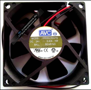 AVC DS08025B24U-109 24V 0.40A 8025 8cm 双滚珠2线 变频器风扇