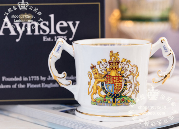 英国aynsley欧式皇家骨瓷马克杯