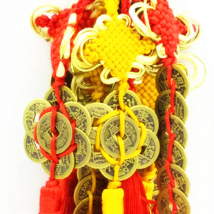铜红绳五帝钱中国结穗子黄绳三帝钱成串八帝钱六帝钱十帝钱礼品