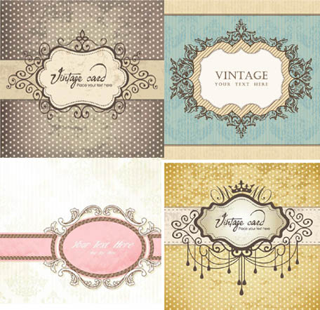 时尚花纹记事贴花边框相框EPS矢量素材底纹背景便签照片墙相框190