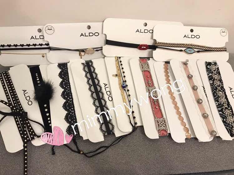 aldo项圈蕾丝嘴唇金属水钻锁骨链