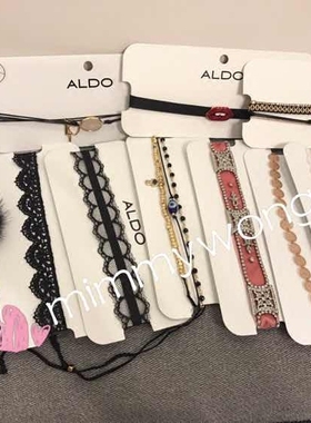 aldo项圈蕾丝嘴唇金属水钻锁骨链