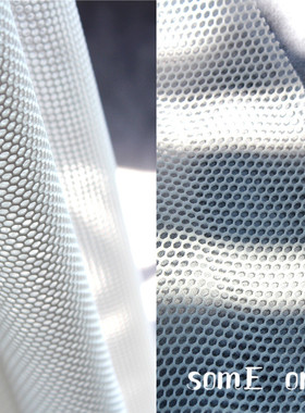 时装透视蜂窝面料 进口白色镂空网眼布料空气层小六角眼网布