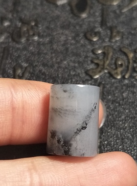 青花籽料桶珠挂坠新疆和田玉