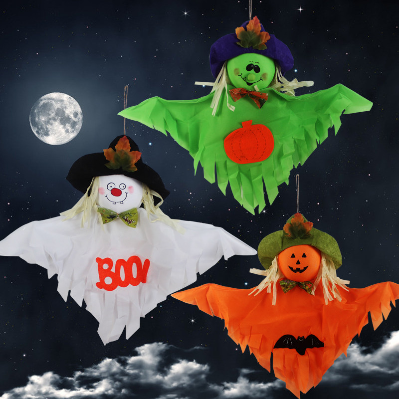 同炫万圣节幽灵吊鬼 鬼节鬼屋酒吧ktv装饰道具恐怖骷髅头挂件用品