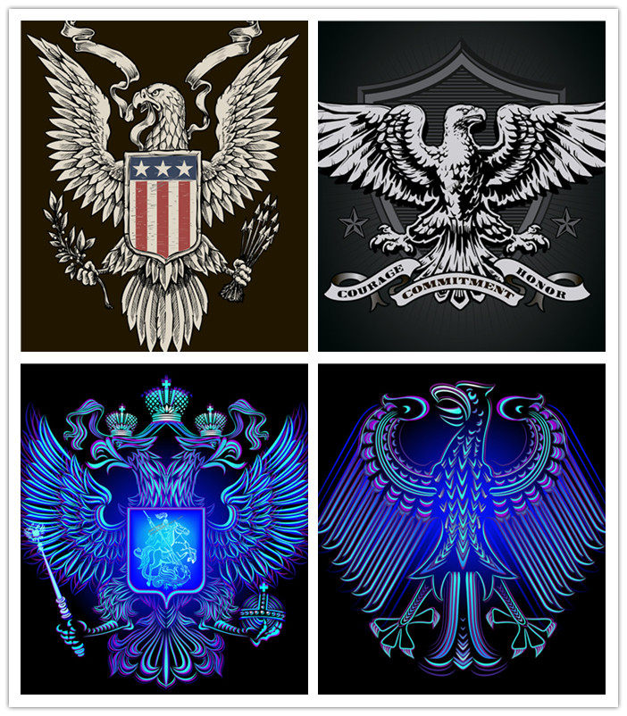 a0760矢量超酷机械朋克风格老鹰纹身t恤图案 ai设计素材