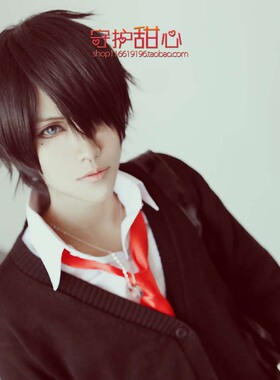 {甜心家}包邮冰室辰也鲁鲁修云雀黑色收脸短发cosplay假发