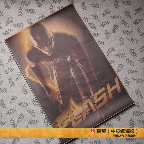 闪电侠 海报 The Flash DC漫画英雄人物 动漫复古装饰画 个性定制/设计服务/DIY 写真/海报印制 原图主图