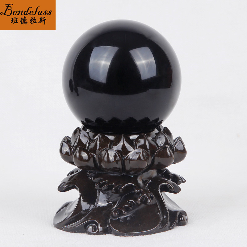 班德拉斯天然黑曜石水晶球摆件家居客厅装饰品球摆件领导商务礼品