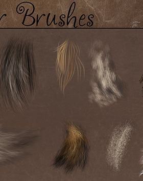 PS笔刷画笔笔触 9种仿真毛发PS 笔刷