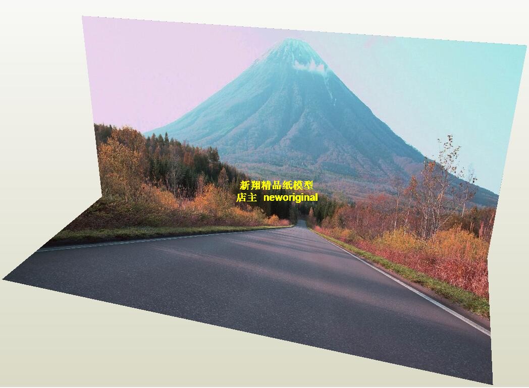 1比18 24 32富士山下的公路 马路 道路 建筑 车模 汽车场景模型