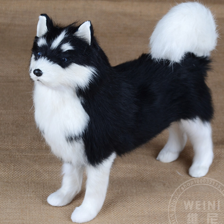 仿真动物狗 高仿真哈士奇狗可爱毛绒玩具家居摆设 仿真装饰玩具