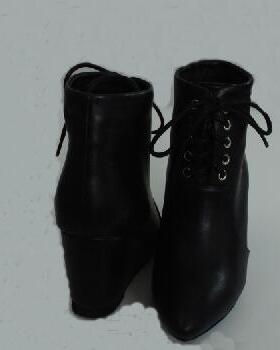 2015新款短靴尖头坡跟靴真皮女靴短筒马丁靴大小码真皮 定制