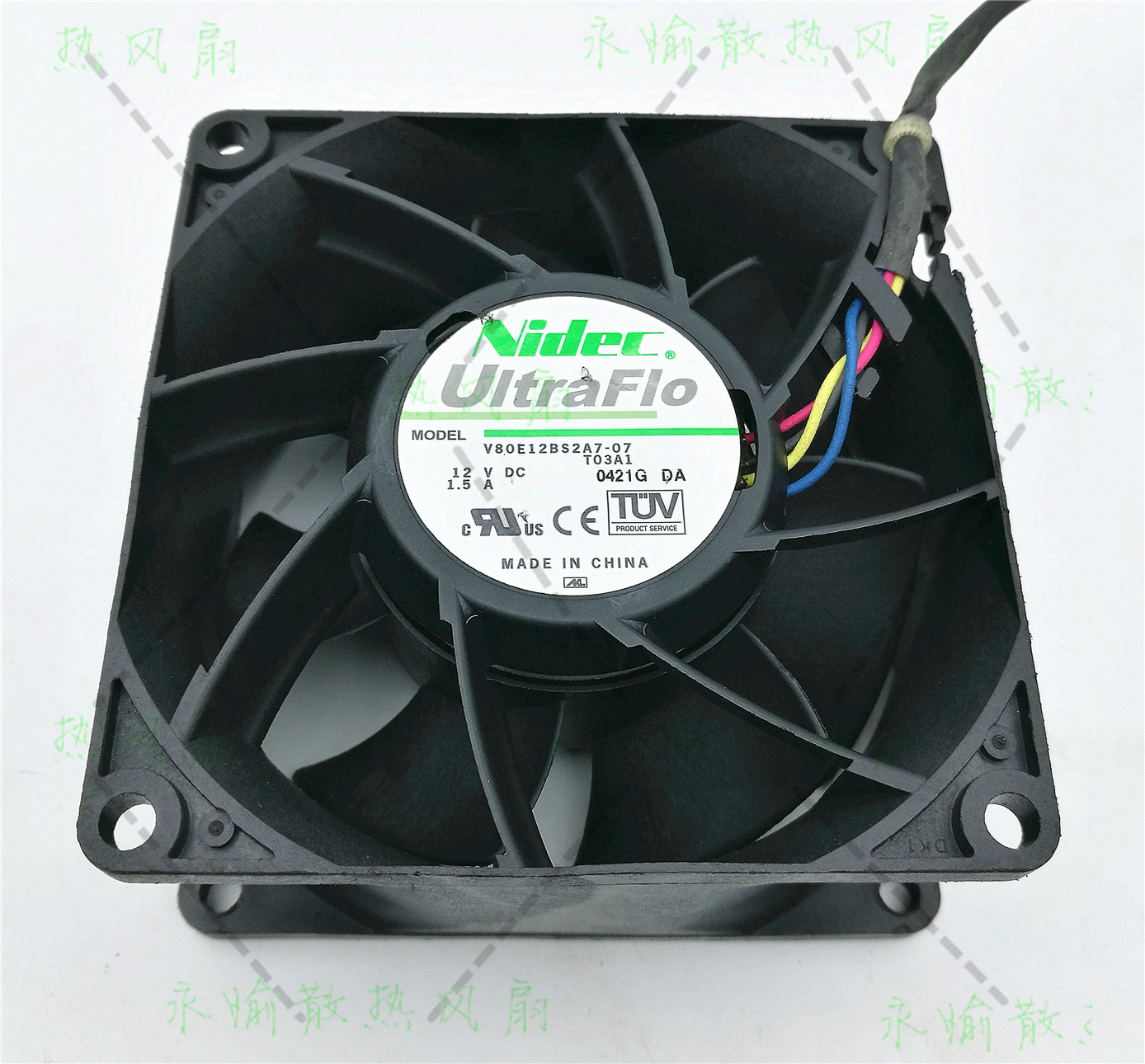 Nidec V80E12BS2A7-07 12V 1.5A 8038 8CM 4线PWM 服务器散热风扇