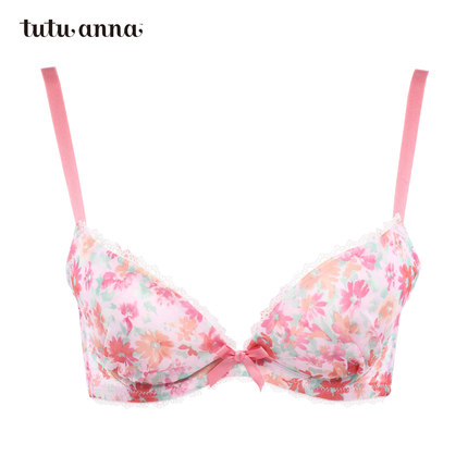 tutuanna文胸 性感蕾丝内衣 田园碎花 文胸 带插垫胸罩-tmall.com天猫