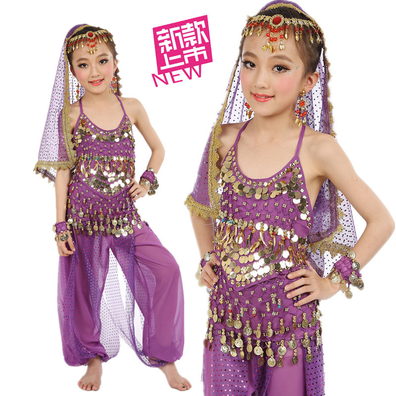 六一儿童肚皮舞演出服装 幼儿园印度舞表演套装 女童舞蹈服包邮