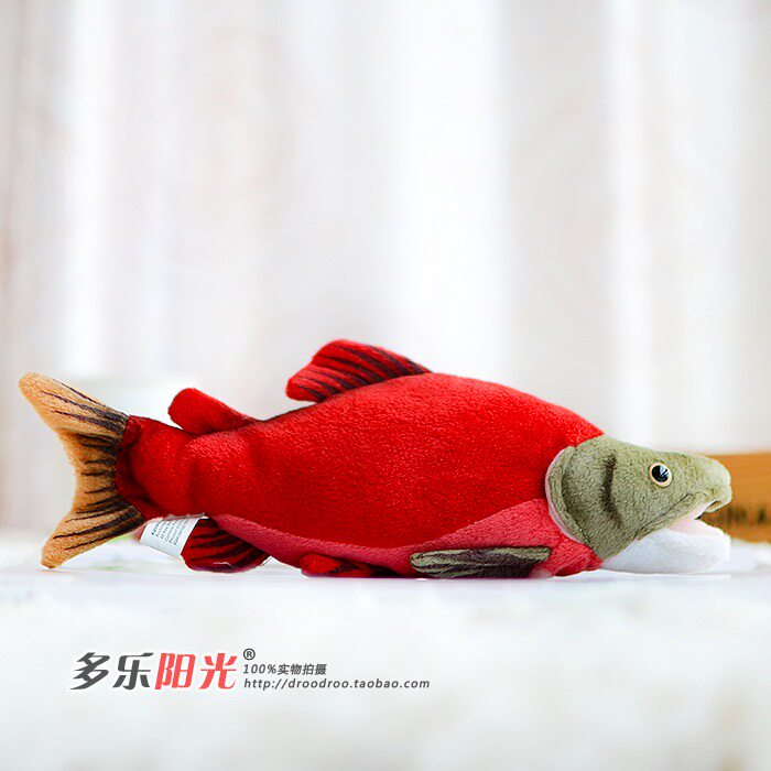 （现货+包邮）仿真大号大马哈鱼salmon毛绒玩具stuffed plush toy