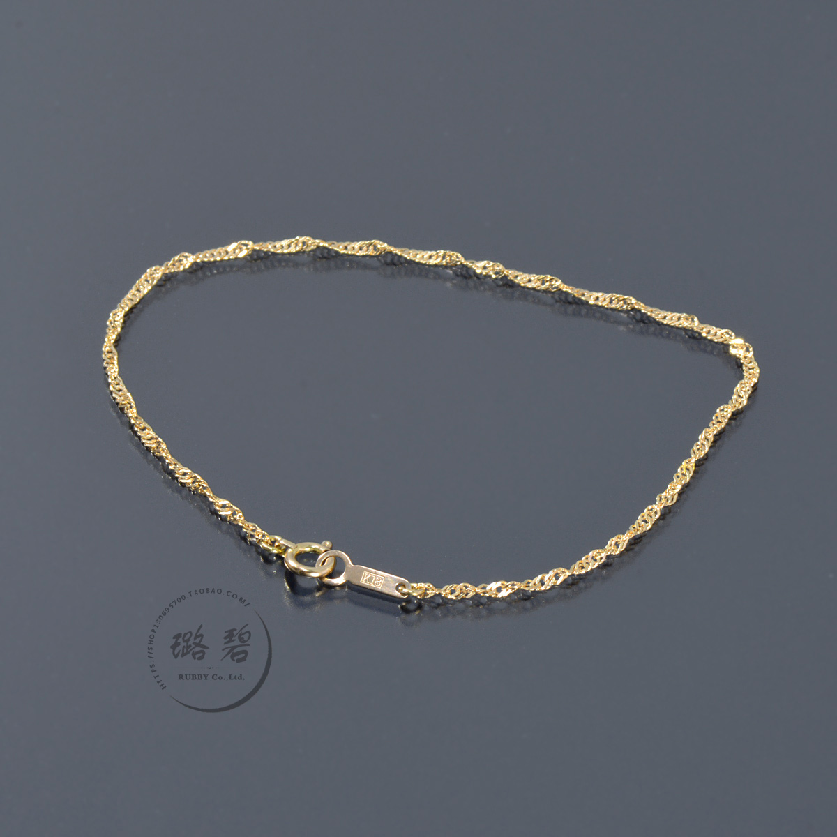 日本18K黄金手链绳链金手饰