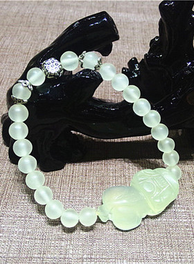 招财转运天然岫玉雕刻貔貅手链