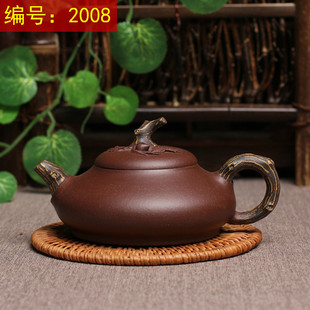 宜兴紫砂壶 一厂老艺人30年工龄 原矿紫泥 全手工 绞泥高矮石瓢